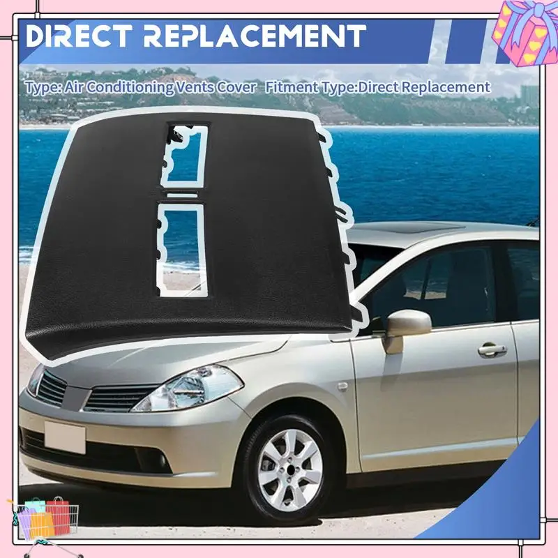

A77T-Car Air Conditioner Outlet Finisher-Instrument Panel Air Conditioning Vents Cover Shell For Nissan Tiida 2005-2011 Black