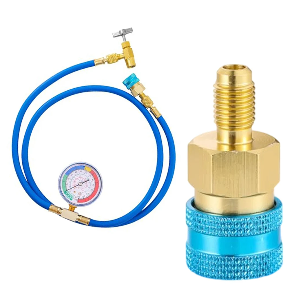 

Комплект для измерения давления R134A с самозакрывающимся открывателем для баллонов и быстроразъемным соединением R134A для низкого давления, инструмент для ремонта