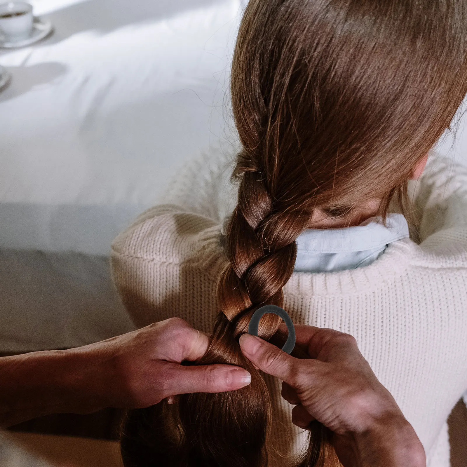 

100Pcs Women Hair Ties High Elastic Braided Hair Ropes for Ponytails Buns Seamless Holders for Sports Wedding Photo Shoots Daily