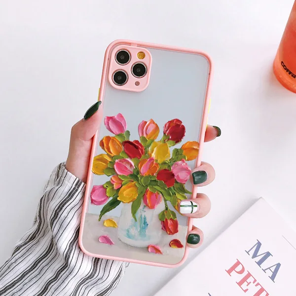 Retro Ölgemälde Blumen Handyhülle für iPhone 17 Pro Max 11 12 Pro Max 16 15 Pro Max Plus 13 12 Mini X XR XS 14 Plus Hüllen – Detail 4