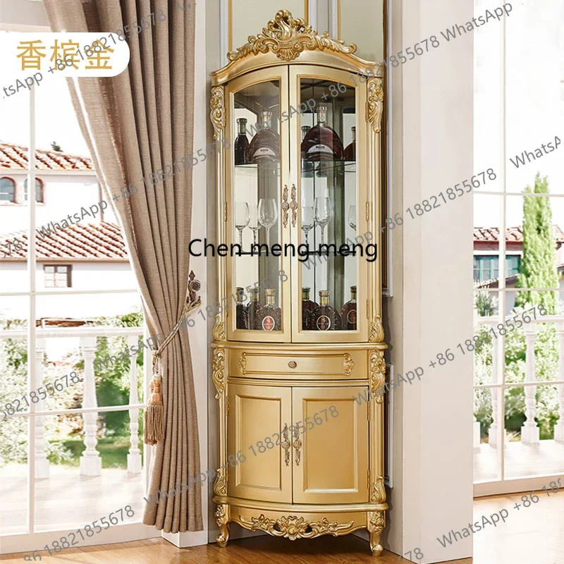 

Новое поступление, европейский резной цветок из цельного дерева, винный шкаф для гостиной, у стены, угловой шкаф, столовая, сторона для хранения