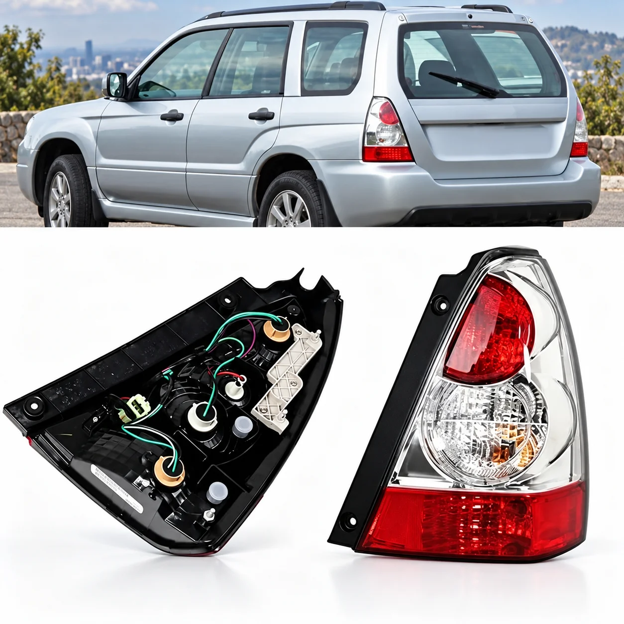 Rear Tail Light Assembly For Subaru Forester 2006 2007 2008 Outer Taillight Brake Lamp Turn Signal Light Car Rear Lamp Replaceme