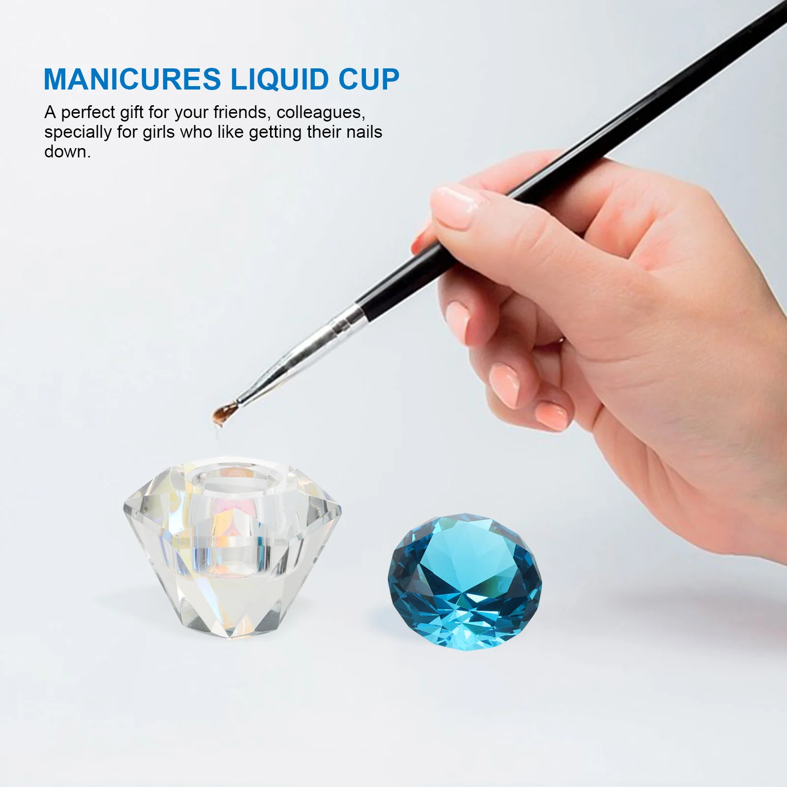 

1Pcs Crystal Nail Art Cup Simple Design Easy to Use Manicure Liquid Powder Mixing Bowl for Salon and Home Nail Art Cup