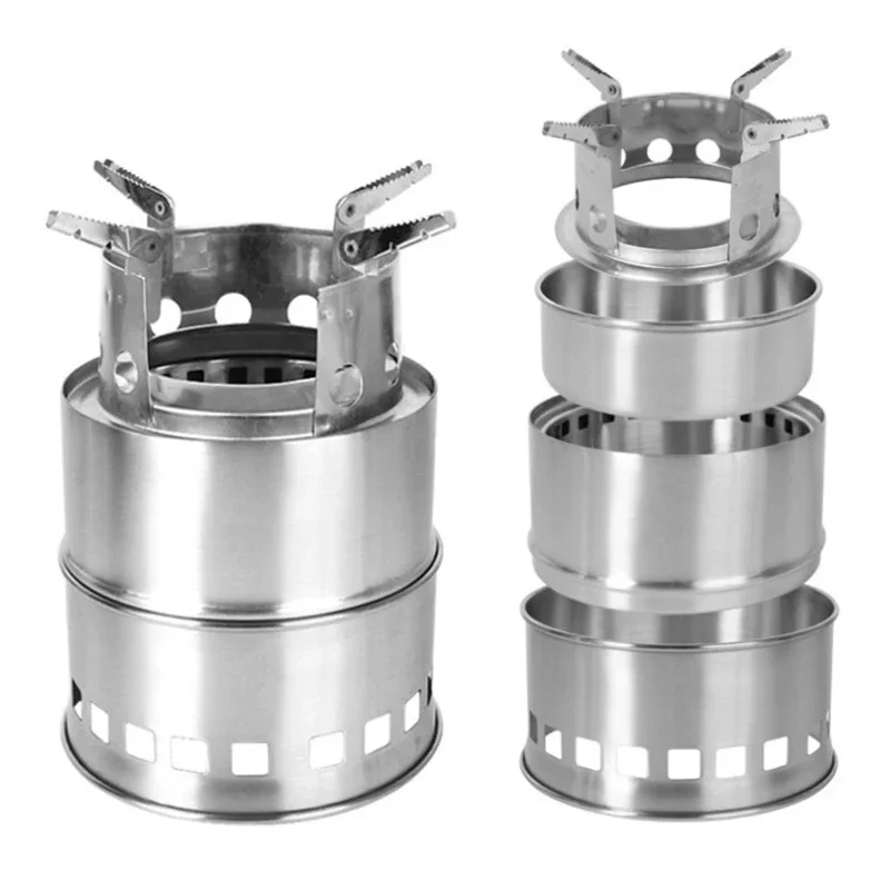 Outdoor Stainless Steel Wood Stoves For Cooking And Heat Portable Charcoal Heating Stove