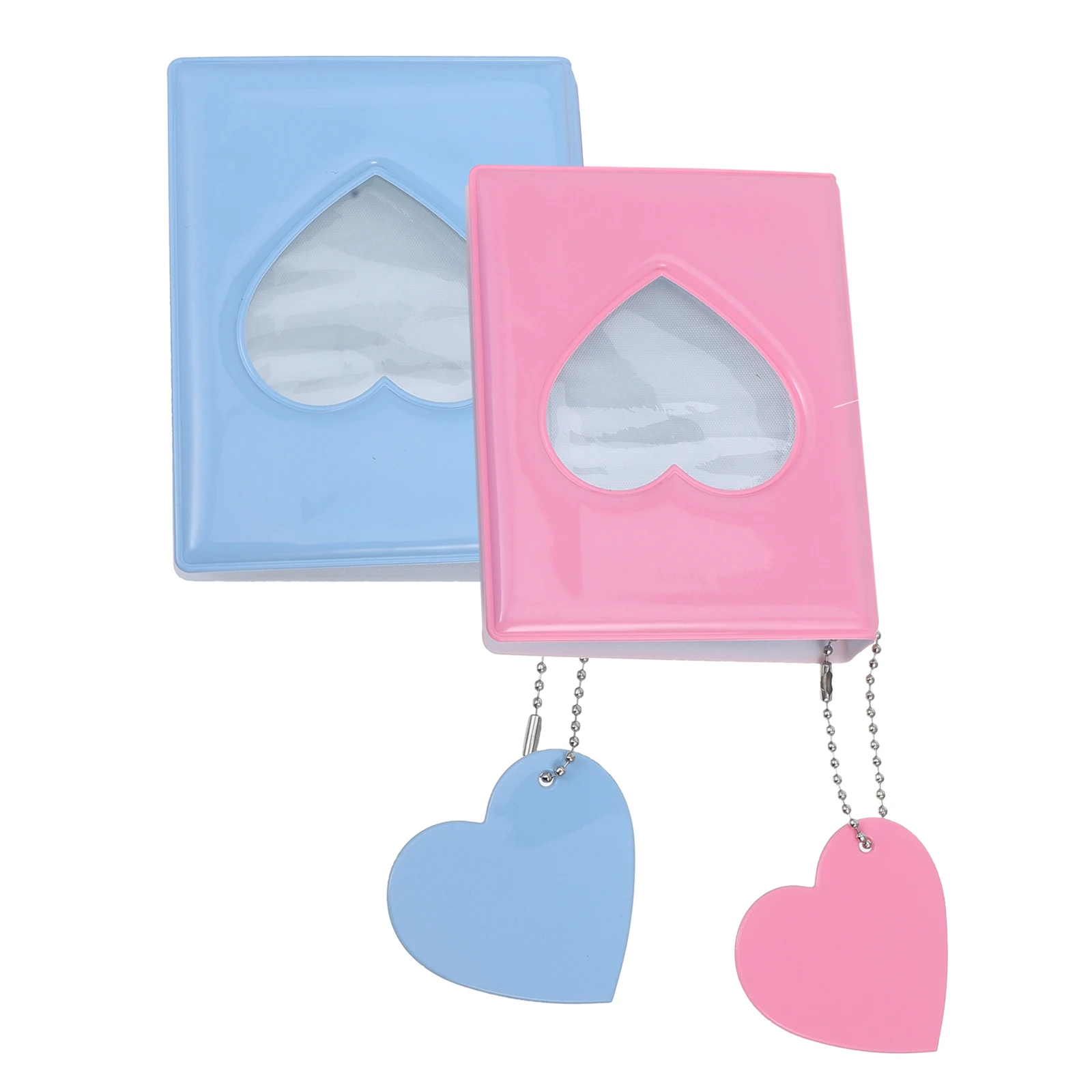 

2 Books Heart Shaped Photo Album 3 Inch Card Binder Portable Mini Photocard Holder Keepsakes Storage Scrapbook Photos