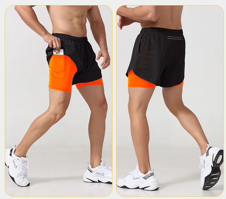 

Marathon Track Field Loose Three-quarter Pants Quick-drying Lining Anti-exposure Double-layer Fitness Shorts 2024 Running