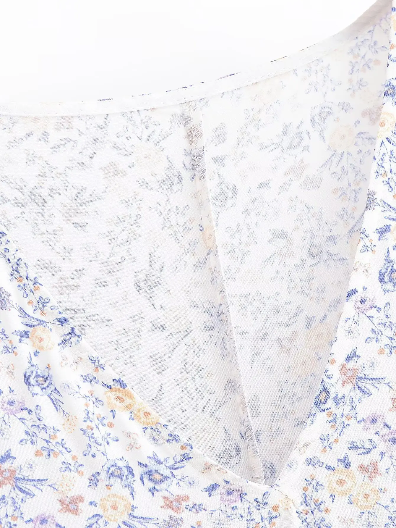 2025 BOHO V neck Floral Print Puff Sleeve Dress Woman High Waist Spliced Ruched Pleated Swing Hem Midi Long Dresses Robe Holiday