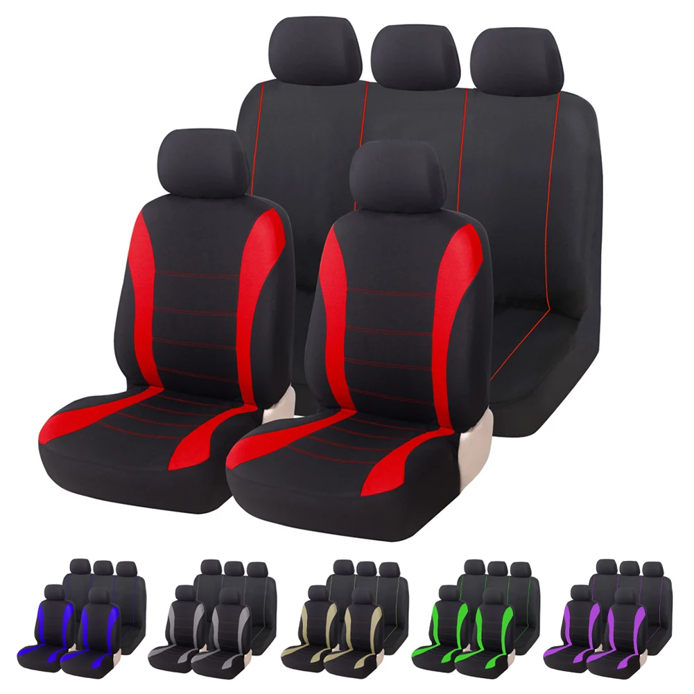 

New Full Set Car Seat Covers Polyester Seat Covers Cushion Universal Car Chair Protector Mat For Sedans SUV Interior Accessories