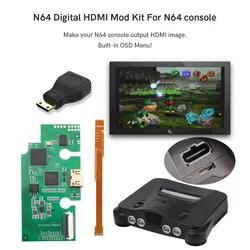HISPEEDIDO  2023 Newest Imbeded Digital High Definition  N64 HDMI TV  kit  Game Video PCB Mod with OSD Menu 8  color modes