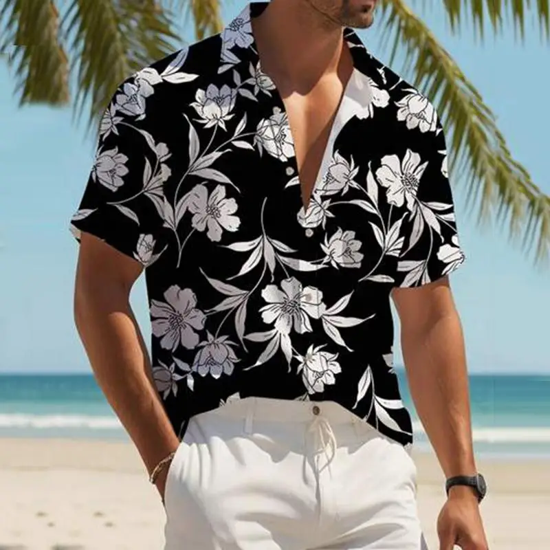 

INCERUN Men Shirt Printing Summer Lapel Short Sleeve Vacation Casual Men Clothing Streetwear 2024 Fashion Leisure Camisas S-5XL