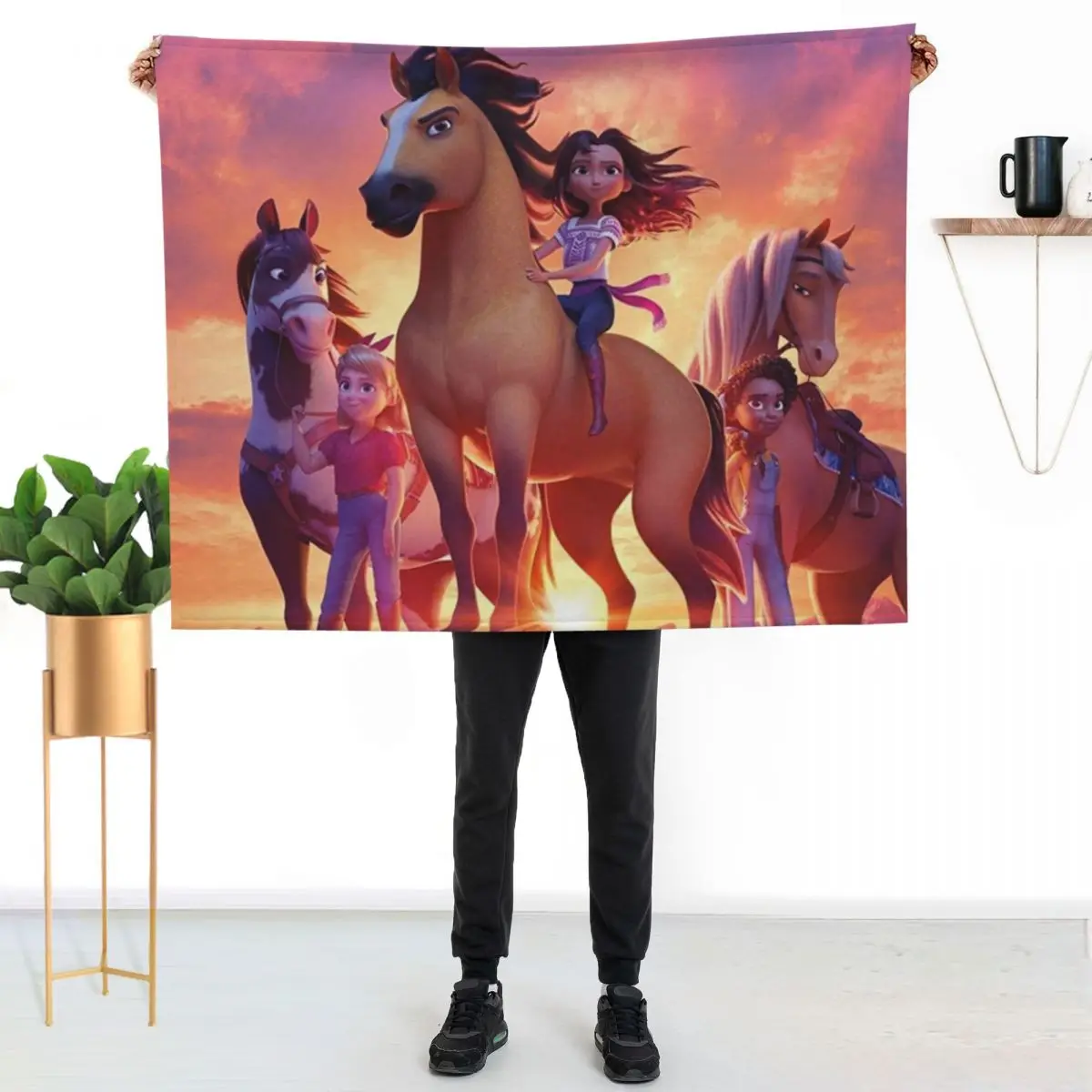 spirit untamed 2021 poster Throw Blanket Soft Beds Baby decorative Loose For Baby Stuffeds Blankets