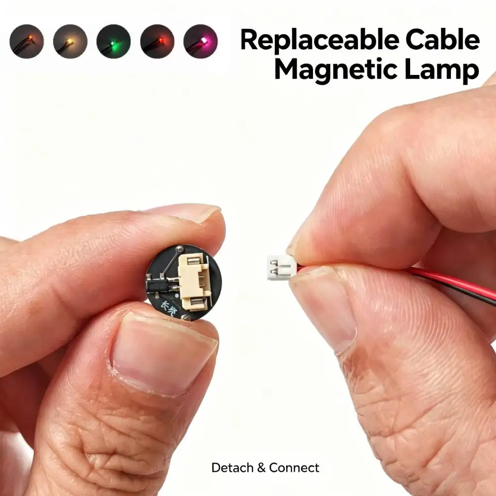 Replaceable Cable Magnetic LED Lamp Controller/Wire for Diy Model Making/Robots/Diorama Scene Lighting/Dollhouse Decor/Railway
