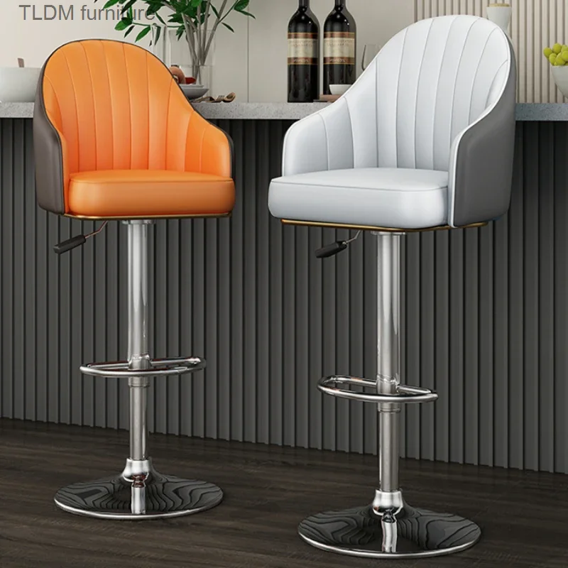 Taburete de Bar giratorio a mano, tocador de recepción, sillas de comedor de manicura giratorias, Taburete Alto ergonómico de lujo, muebles de Bar