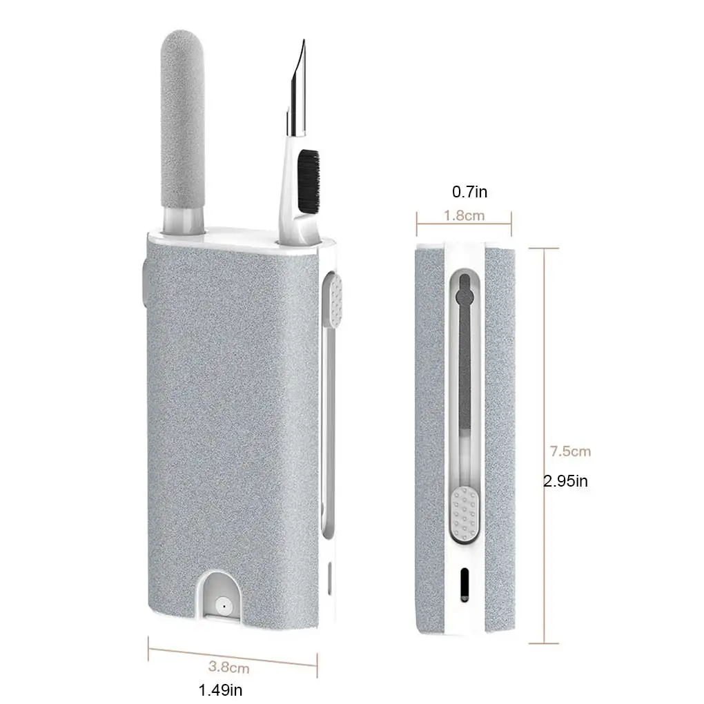 เครื่องมือทำความสะอาดโทรศัพท์แปรงหน้าจอแล็ปท็อปสมาร์ทโฟนเครื่องพ่นกำจัดฝุ่นอเนกประสงค์ทำจากโลหะที่เก็บหูฟังไร้สาย