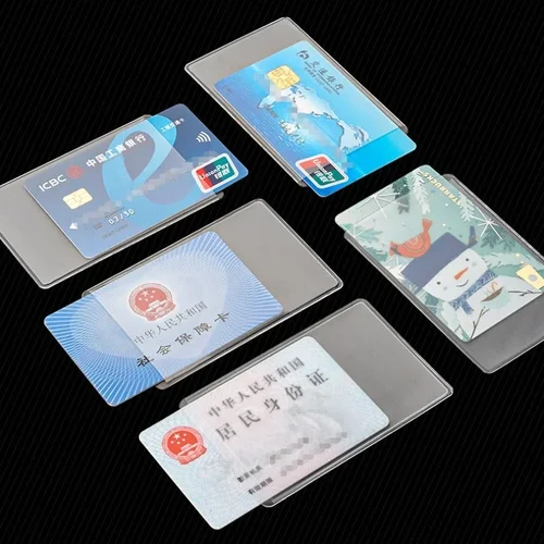 Imagen 2 del producto 1/5/10 Uds. Portatarjetas transparente impermeable para mujeres, hombres, identificación de estudiante, tarjetas de autobús de crédito, protección