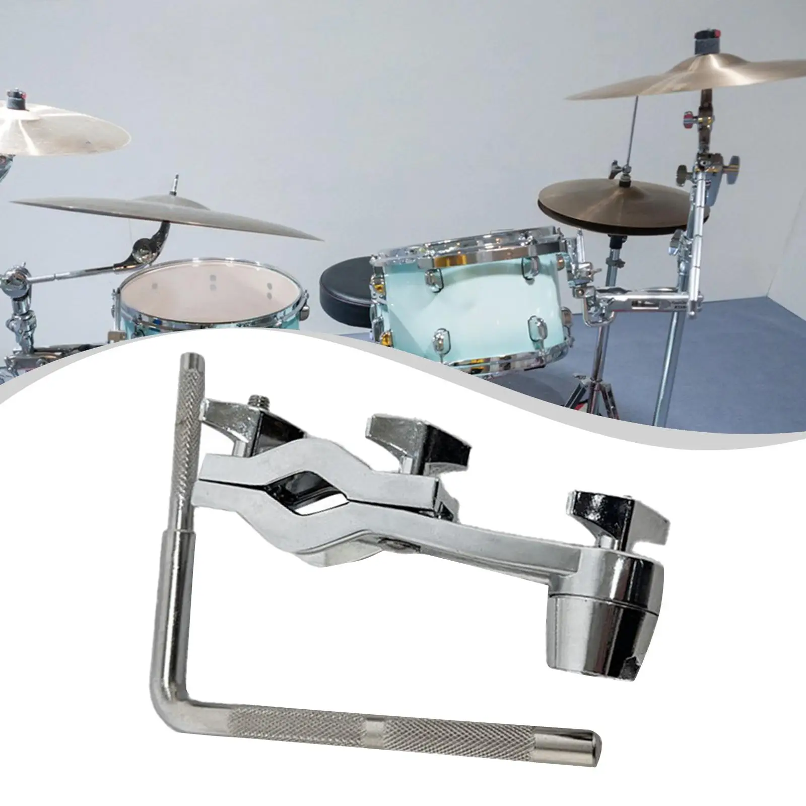 

Drum Cowbell Extension Clamp Multi Angle Adjustable Bracket Percussion Parts Hardware for Music Practice