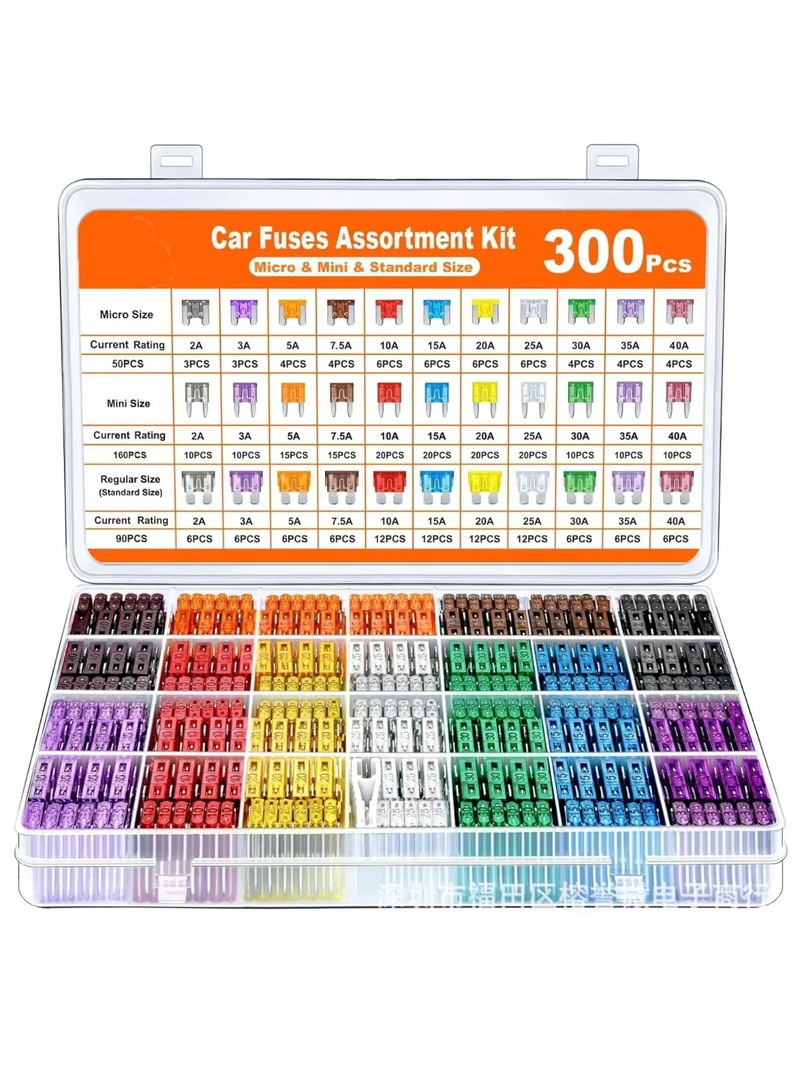 Kit d'assortiment de fusibles à lame de voiture, 300/180/120 pièces, pour camion automobile, moyen et petit fusible mixte pour Circuit de moto avec boîte