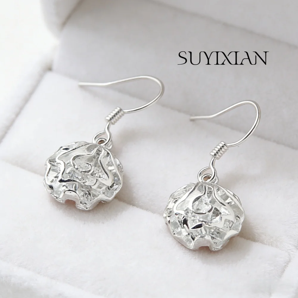 

925 Sterling Silver Stylish Simple Rose Earrings Birthday Party Anniversary Gift