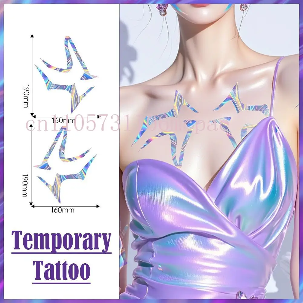 RUMI Temporary Tattoos, Purple Lightning Bold Makeup for Cosplay Role Play, Waterproof Face Art Stickers