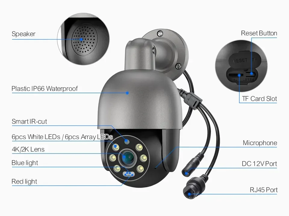 Wholesale Wireless Poe Cctv Cctv Camera Security System Kit Tf Card Storage Surveillance System Ptz Camera