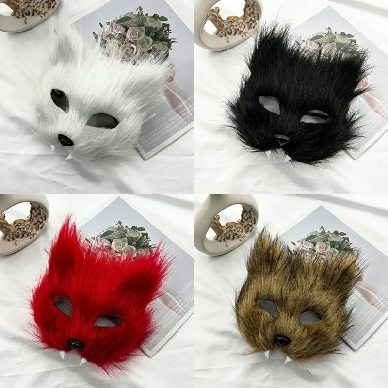 Maschera mascherata da 39bd maschera per gatti pelosi maschera l'accessorio costume Halloween per uomini donne che giocano a