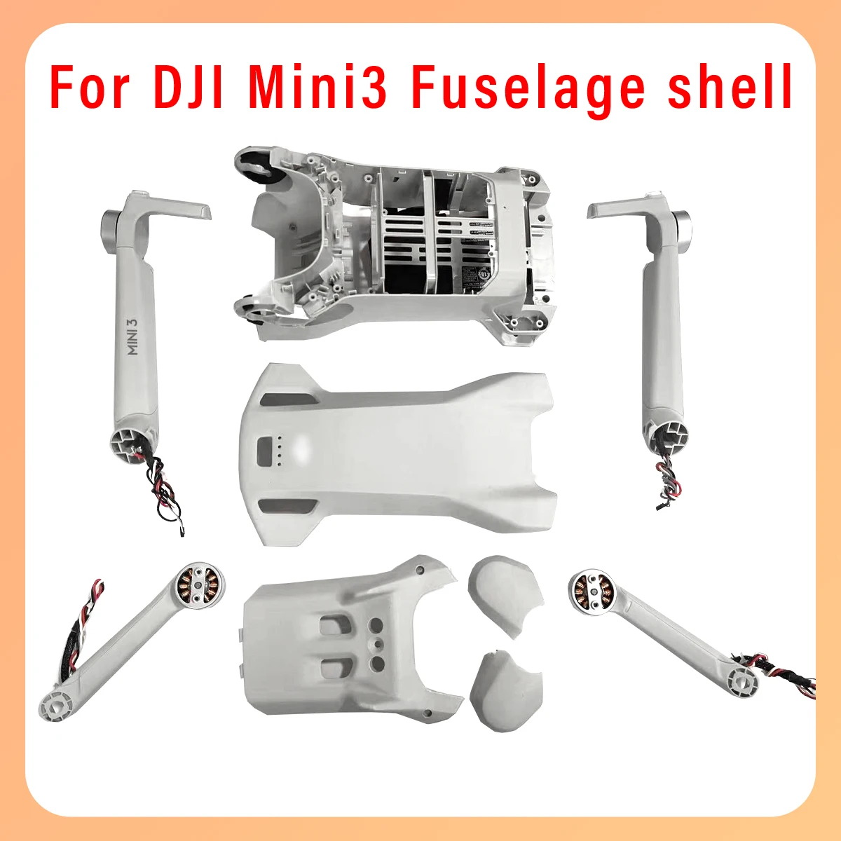 

Original Mavic Min3 body upper, middle, and lower shells, front, rear, left, and right arm side covers are suitable for DJI Min3