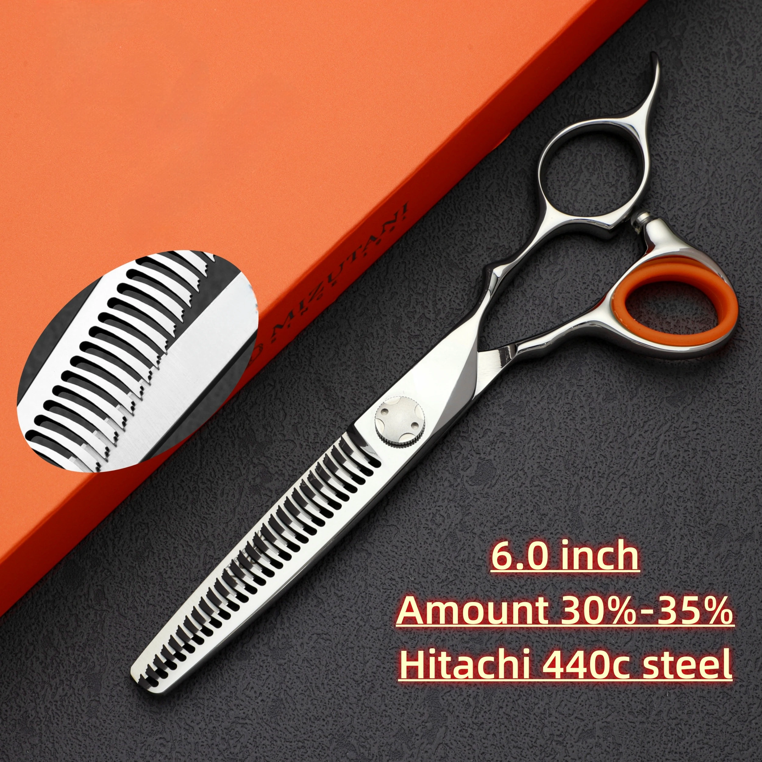 

6.0 inch Professional hiar thinning shears，Hitachi 440C steel hairdressing scissors，High-end thinning tools hair cutting shears