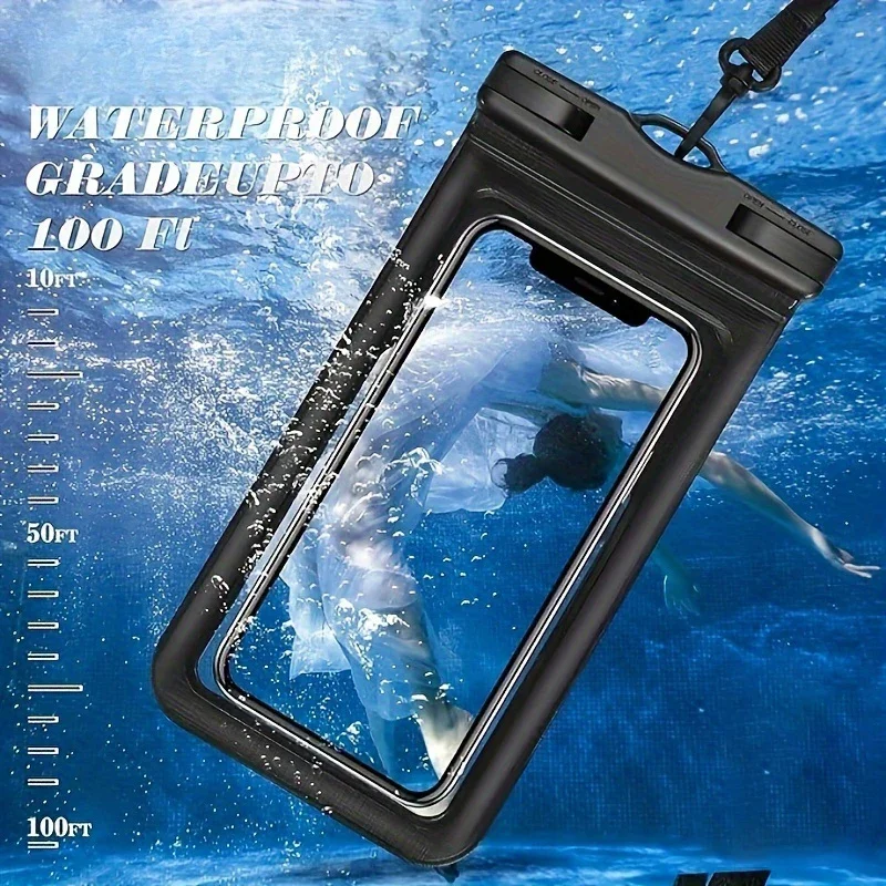 

1-20 шт. водонепроницаемый чехол для телефона, прозрачный сенсорный экран с подушкой безопасности для плавания, подводного плавания, горячего источника, безопасный защитный чехол