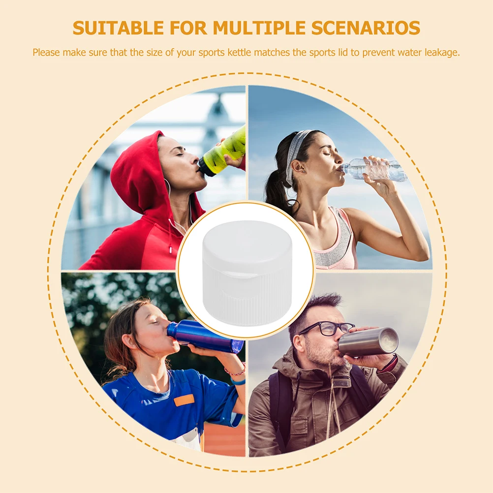 

40 Pcs Sports Water Bottle Cap Reusable Caps Lids White Plastic Durable Long Lasting