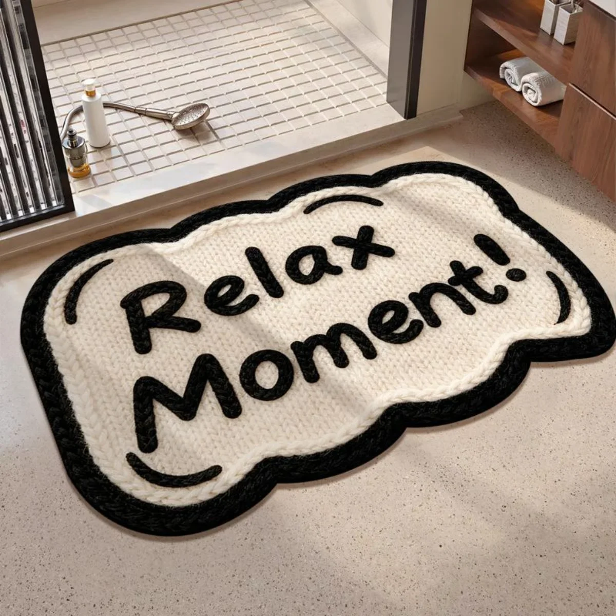 B16LYX Fun Quote Print Contour Floor Mat Creative Line Art Indoor Bathroom Home Decor Entry Rug
