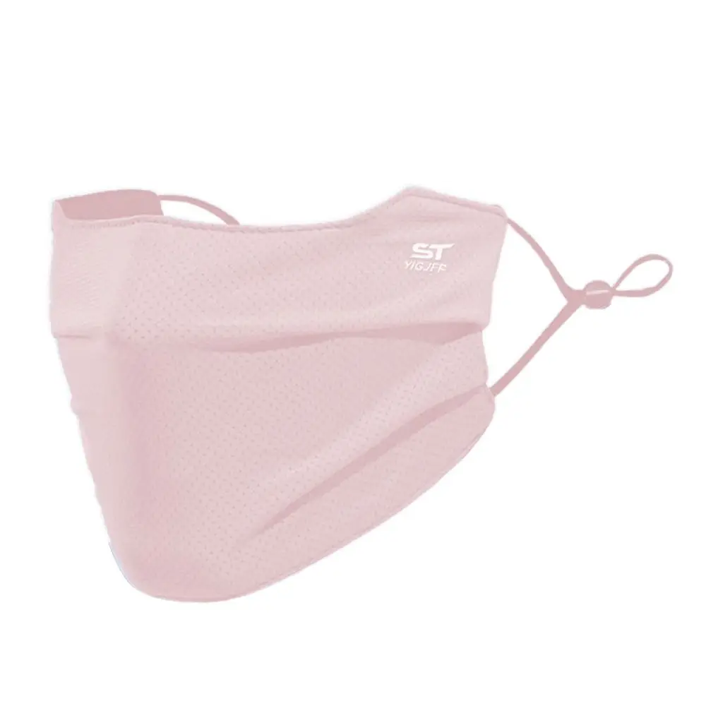 Nylon Face Cover Sun Protection Face Mask Washable Reusable UV Face Shield Solid Color Breathable Sunscreen Mask Running Riding