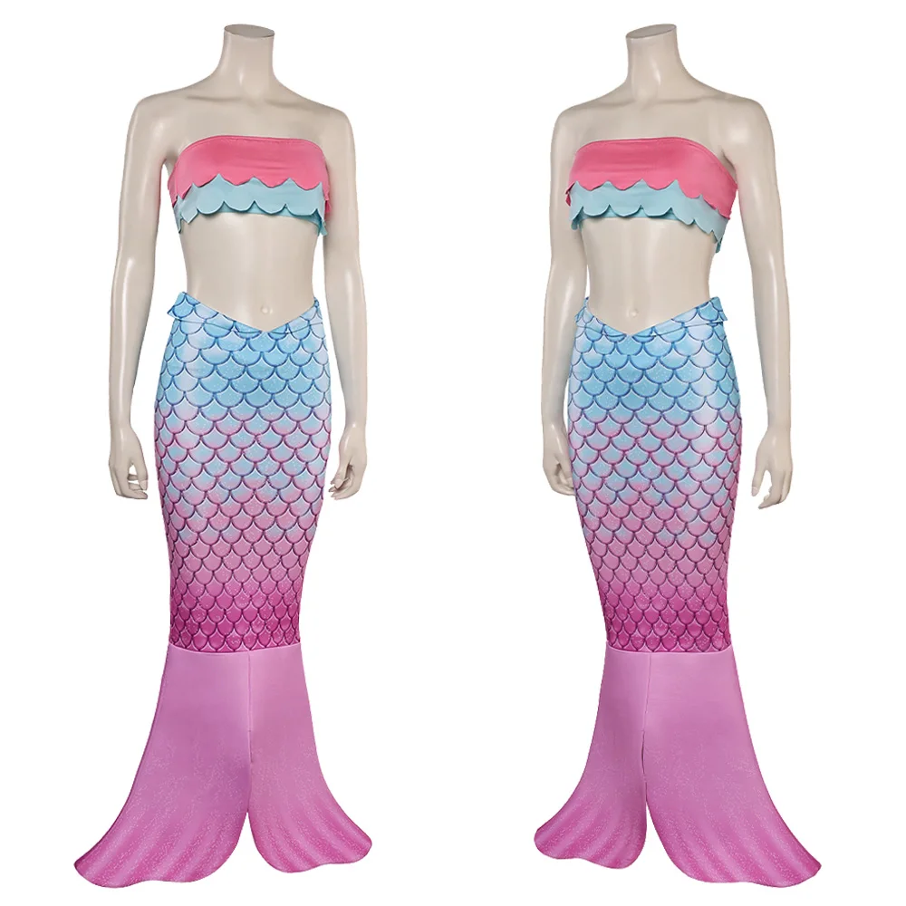 Mermaid Cosplay Peach Anime Princess Women Costume Game Showtime Disguise Costume Summer Beach Party Top Skirt Halloween Suit