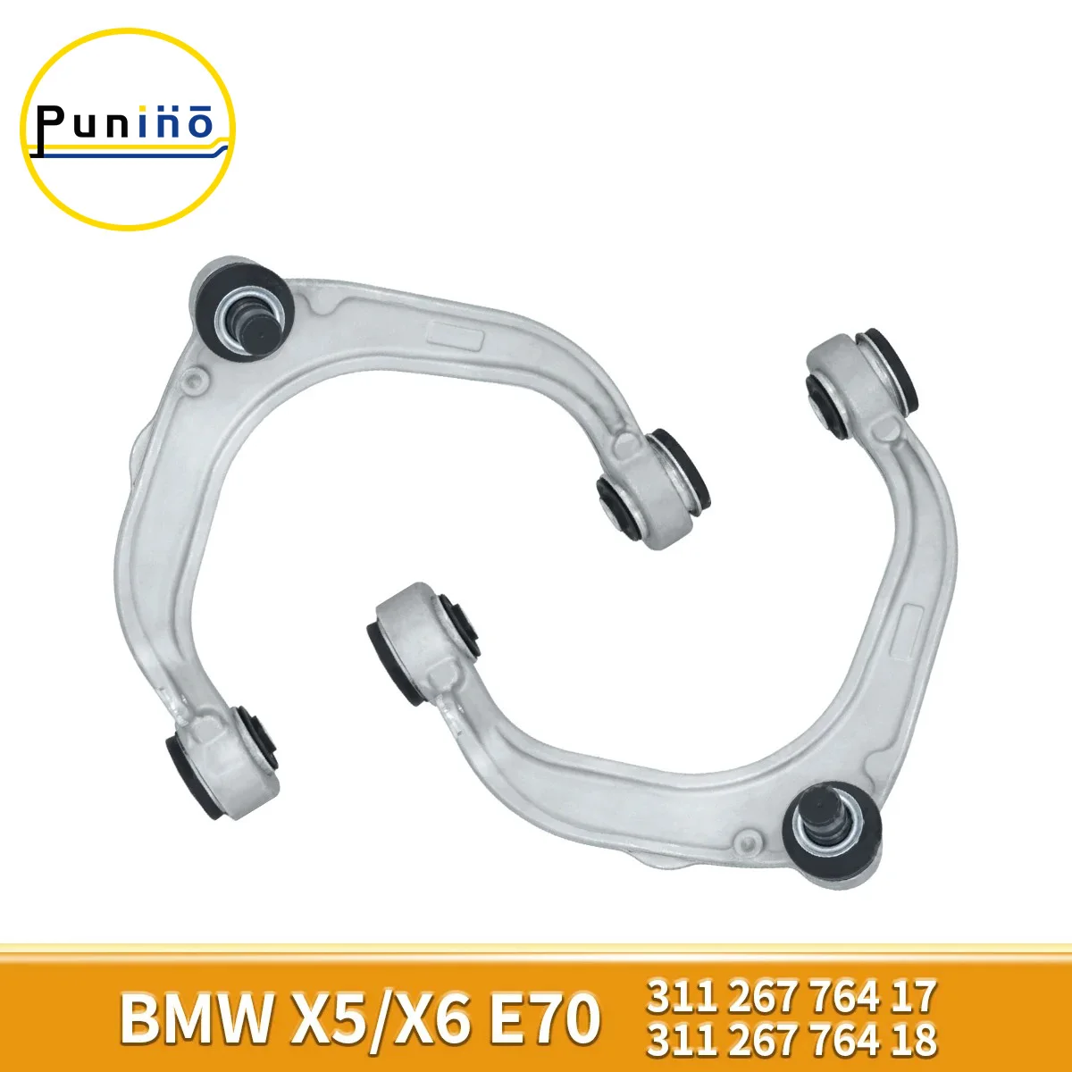 Punino 2pcs Front Control Arms with Ball Joint LH&RH for BMW X5 X6 Series E70 2007 2008 2009 2010 2011 2012 2013 - 2019