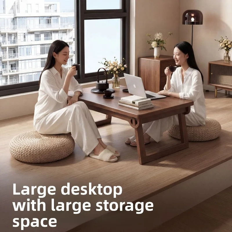 Solid Wood Folding Bay Window Table Tatami Tea Table Bedroom Low Table Coffee Tables Small Table Side Table Furniture Table
