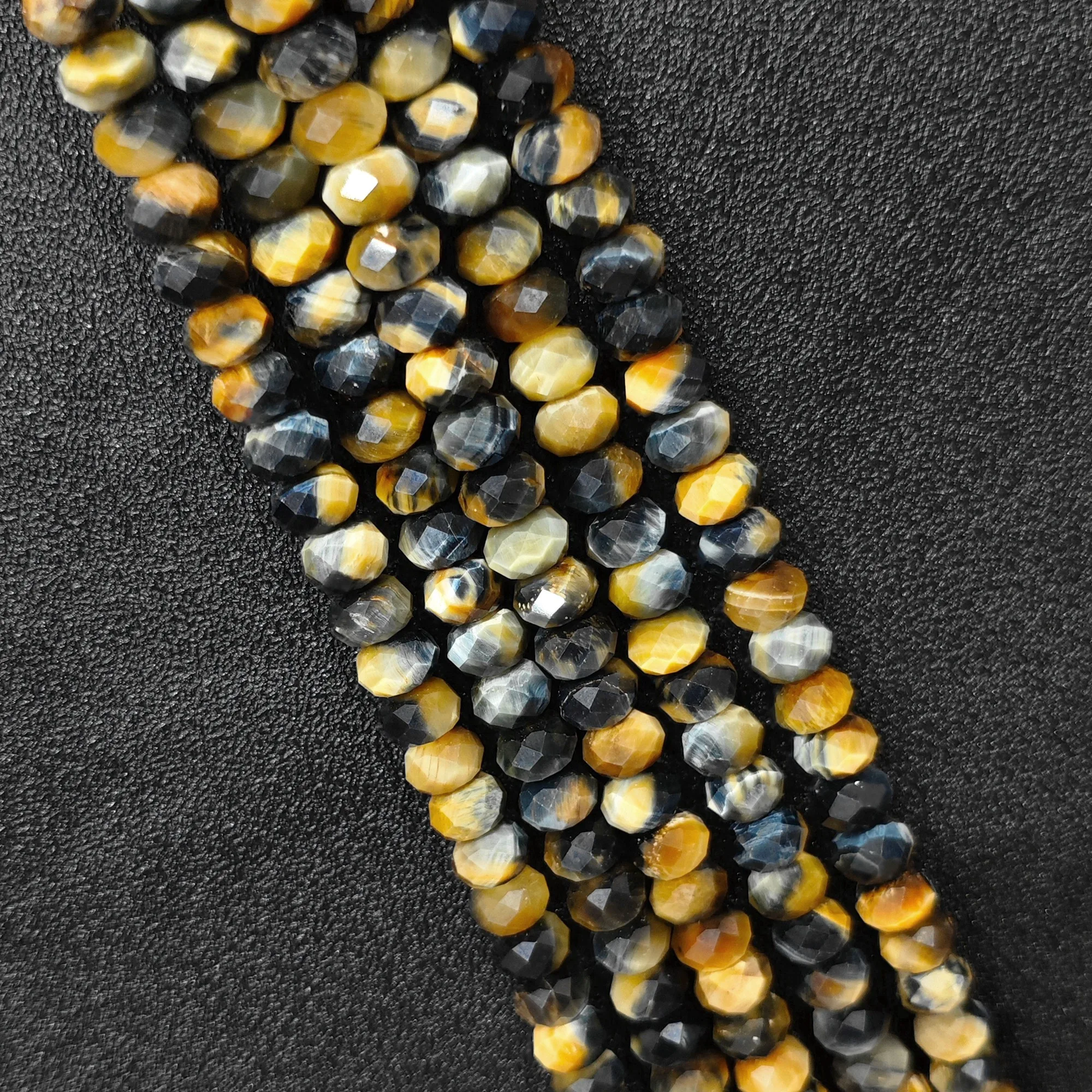 Créez des bijoux dynamiques avec des perles intercalaires rondes en œil de tigre galaxie naturel facetté de 8x5mm