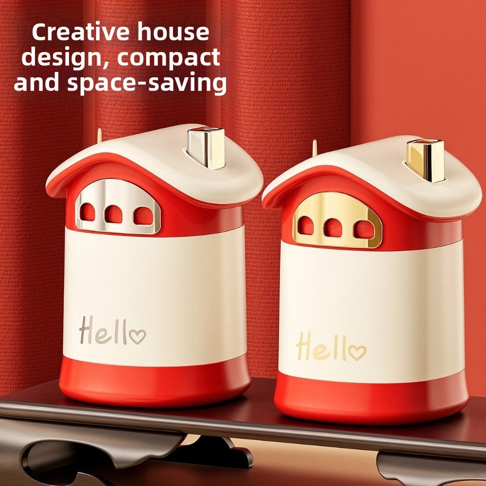 House Shape Automatic Toothpick Holder Detachable Cartoon Toothpick Dispenser Pops Up PP Toothpick Canister Living Room Decor