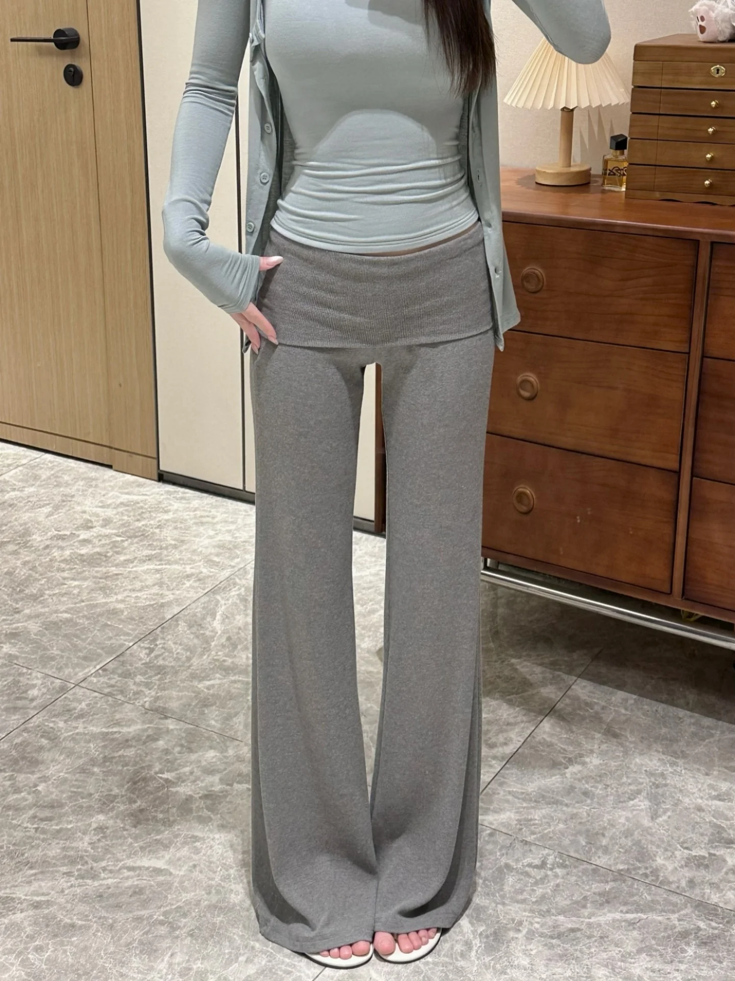 

Женские повседневные брюки для йоги CRAZY YU с высокой талией, расклешенные леггинсы, универсальные свободные трикотажные брюки для весны и осени