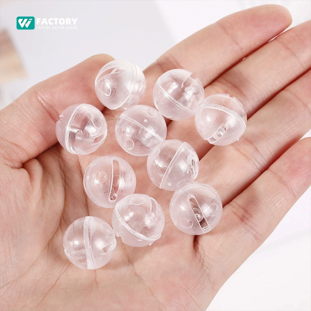 

20pcs White Built-in Plastic Bell Ball Squeaking Noise Generator Rattle Pet Bells Noise Maker Repair Cats Dogs Toy 17/24/28/38mm