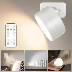 LED Wall Light Touch Lamp USB Rechargeable Dimmable 3-level Brightness Magnetic Wall Mounted 360° Rotation Bedside Decor Fixture