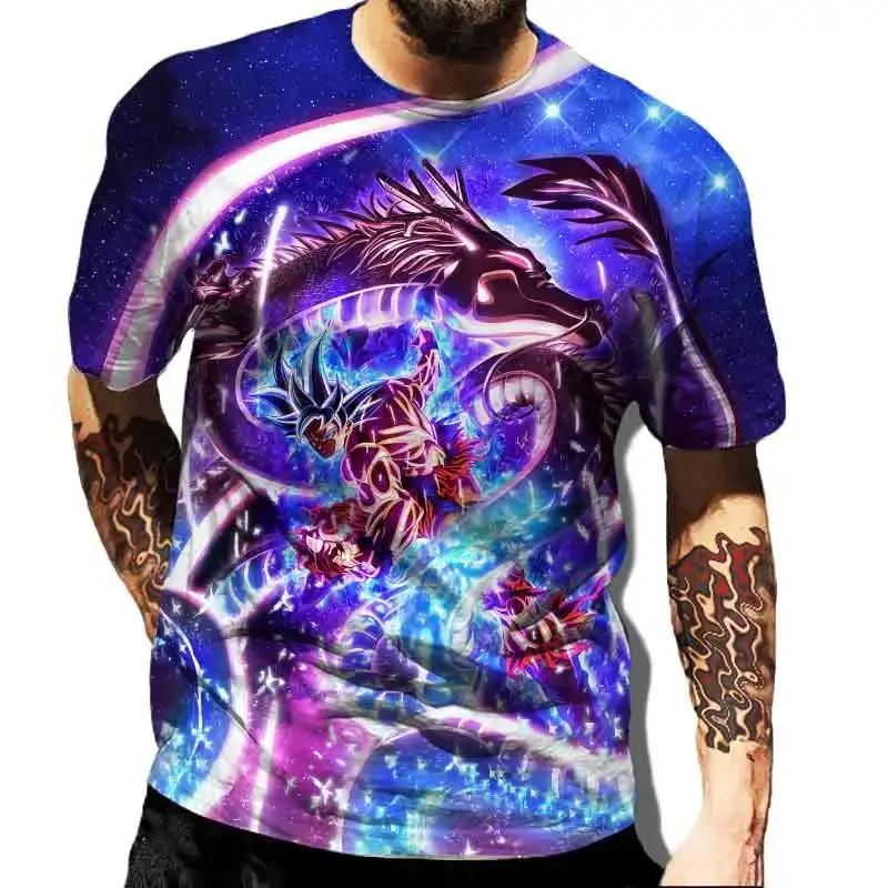 T-shirt à manches courtes Dragon Ball Anime pour hommes et enfants, t-shirt décontracté pour papa et enfant, vêtements d'été pour garçons