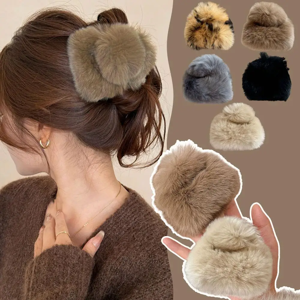 

9 см леопардовая плюшевая квадратная заколка для волос из искусственного меха, пушистая заколка для волос «конский хвост», заколка в виде акулы, аксессуары для волос