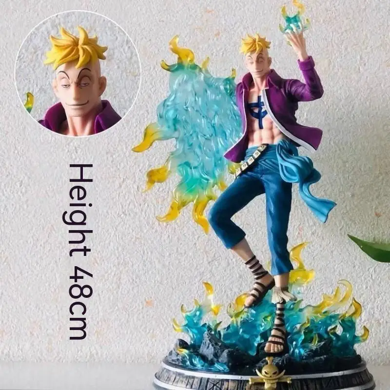 Anime One Piece Figure Marco Model Dolls Fire Phoenix Undead Bird Luminous Anime Action Figure Pvc Statue Decor Kids Toys Gifts