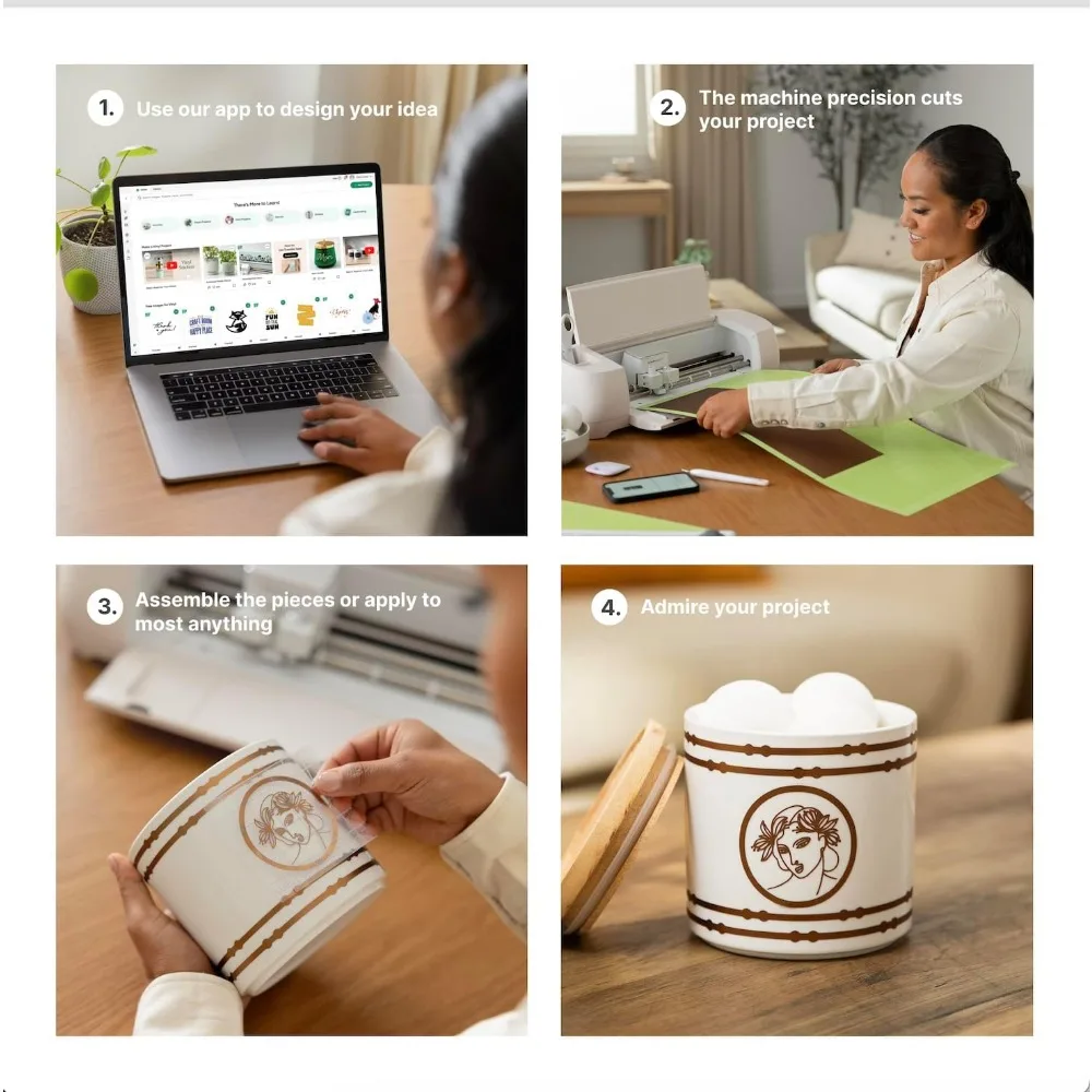 Intelligent Cutting Machine - Seashell Edition - Comprehensive Crafting Kit with Vinyl, Cardstock, Transfer Tape, and Iron-On Ma