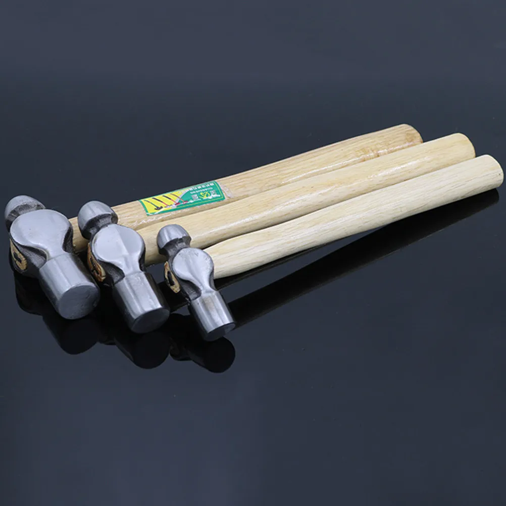 1Pcs Professional Jewelry Chasing Hammer Carbon Steel Head with Ergonomic Wood Handle for Metal Stamping Engraving Planishing