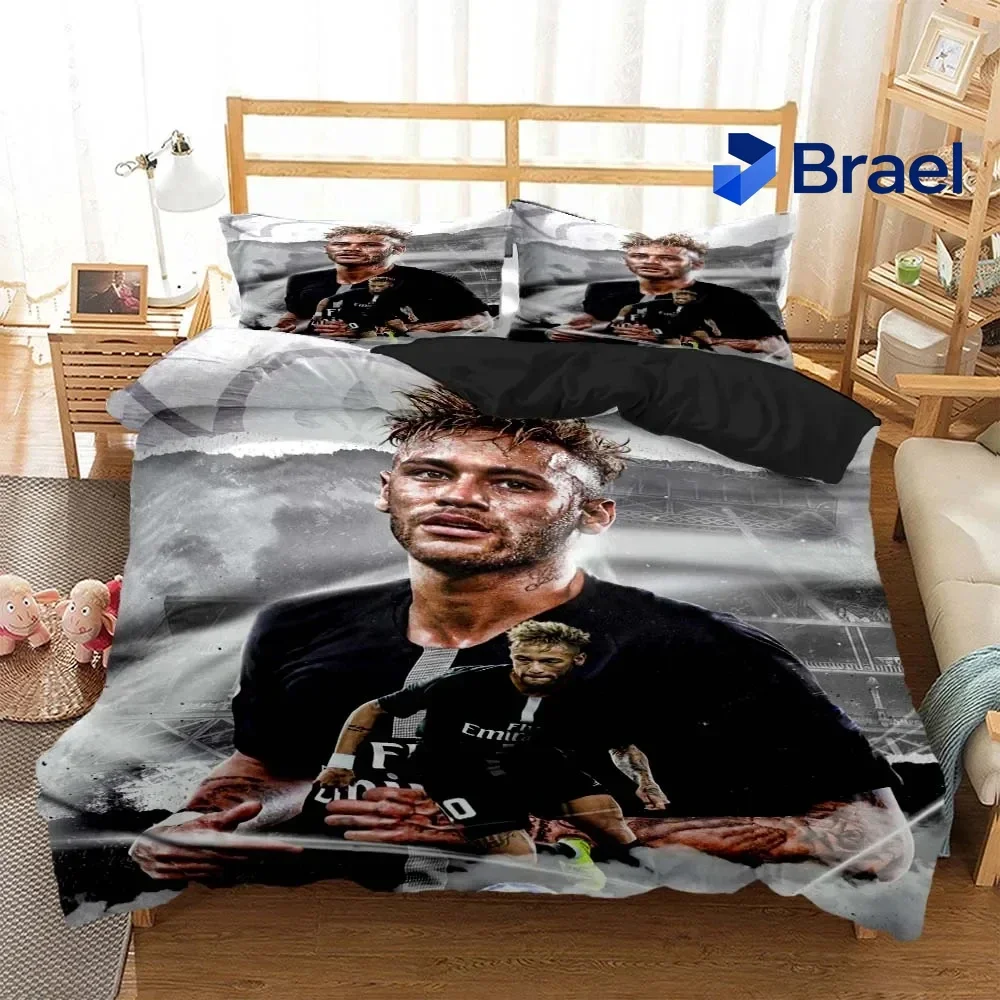 Exquisite 3D Print Football Star NO.10 Soccer Bedding Set,Duvet Cover Bed Set Quilt Cover Pillowcase,King Queen Twin Size Boys G