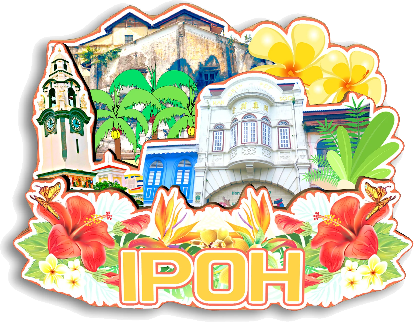 Johor Bahru Kuching Kota Kinabalu Ipoh Melaka George Town Cameron Highlands Malaysia Fridge Magnet Travel Souvenir Gift #5