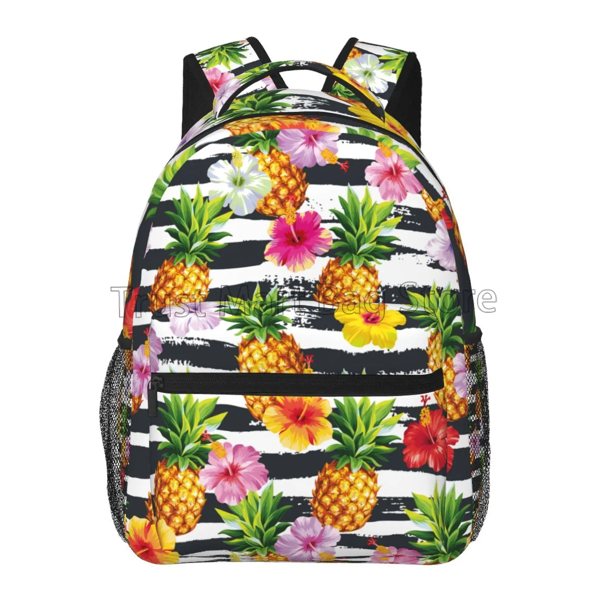 Pineapple Laptop Backpack Lightweight School Book Bag for Girls Boys Resistant Durable Casual Basic Bookbag for Students