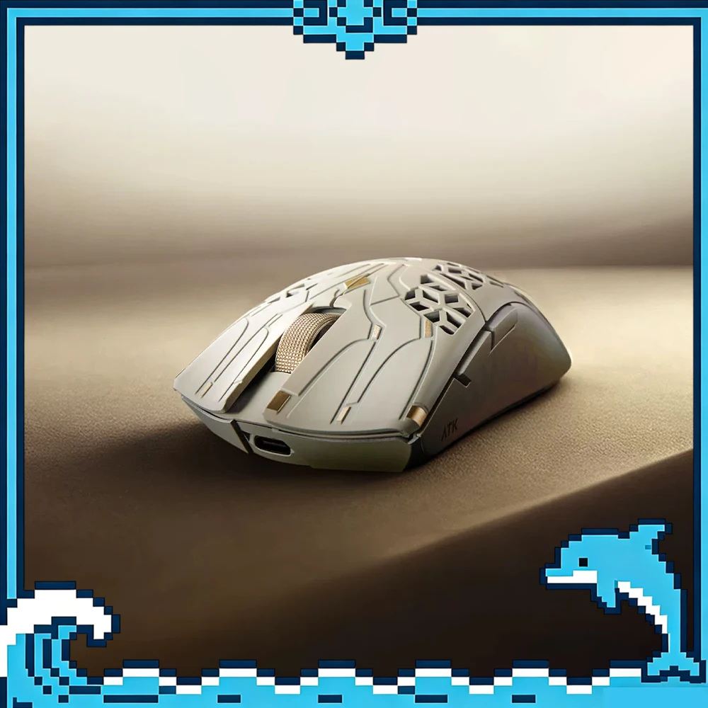 ATK Blazing Sky Phantom Mouse Hollow Carbon Fiber Composite Mouse Duo Mode Wireless Gaming Mice 8000Hz,PAW3955,Nordic54LM20