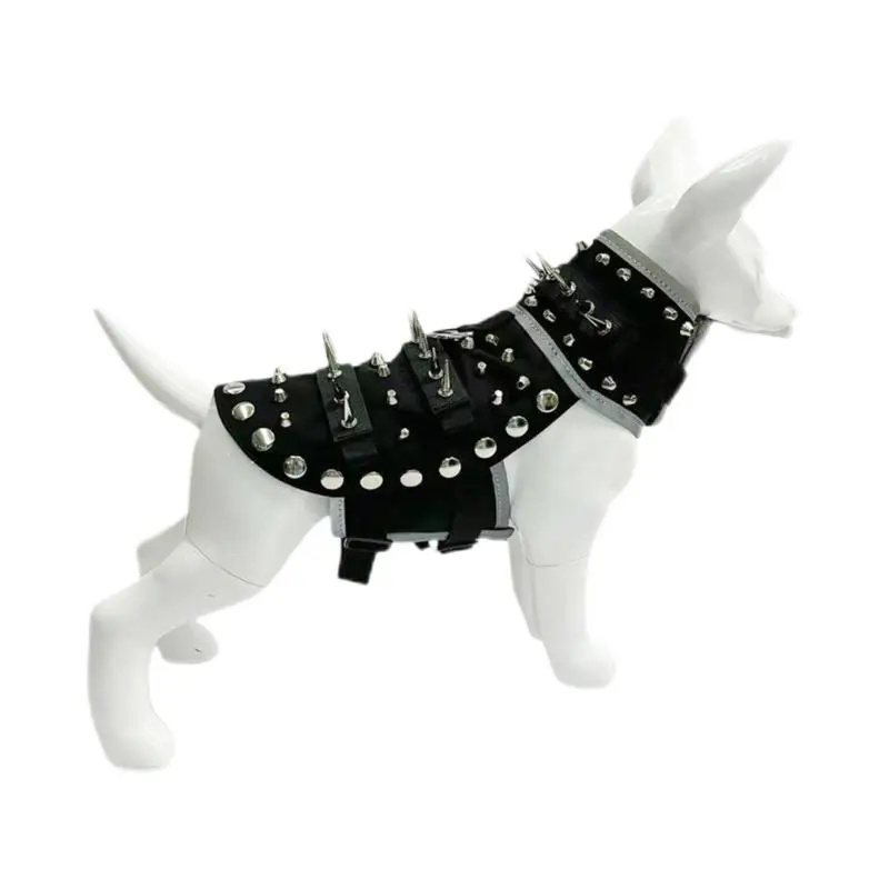 

Spiked Dog Vest Waterproof Pet Harness with Spikes Reflective Adjustable Anti Coyote Dog Coat Dog Protection Vest for Outdoor