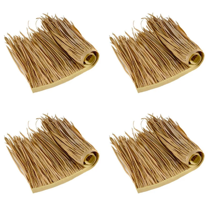 GTBL 4X DIY Straw Roof Rug Decor Grass Mat Palm Thatch Roll Deck Decor Decorative Straw Roof Panels Shutters